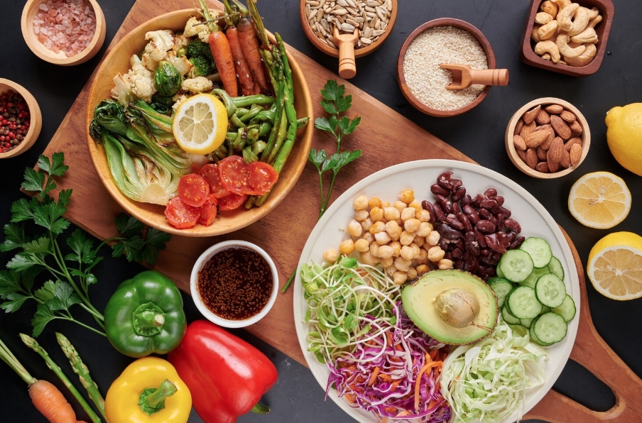 Fresh whole foods and vegetables